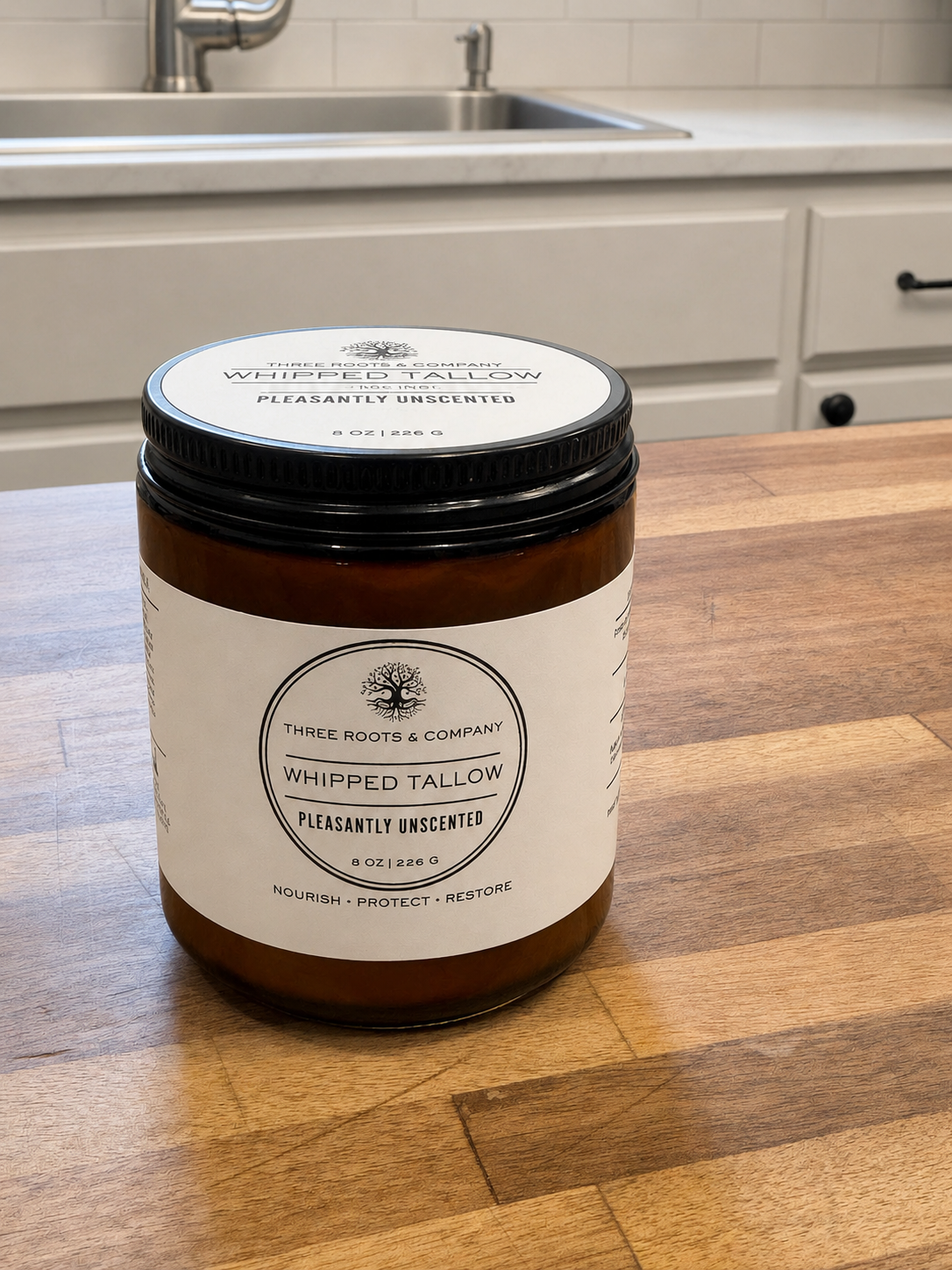 Calendula & Rose Petal Infused Whipped Tallow – Full Body Moisturizer - PLEASANTLY UNSCENTED