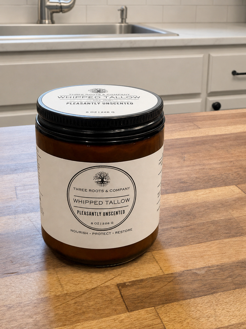 Calendula & Rose Petal Infused Whipped Tallow – Full Body Moisturizer - PLEASANTLY UNSCENTED