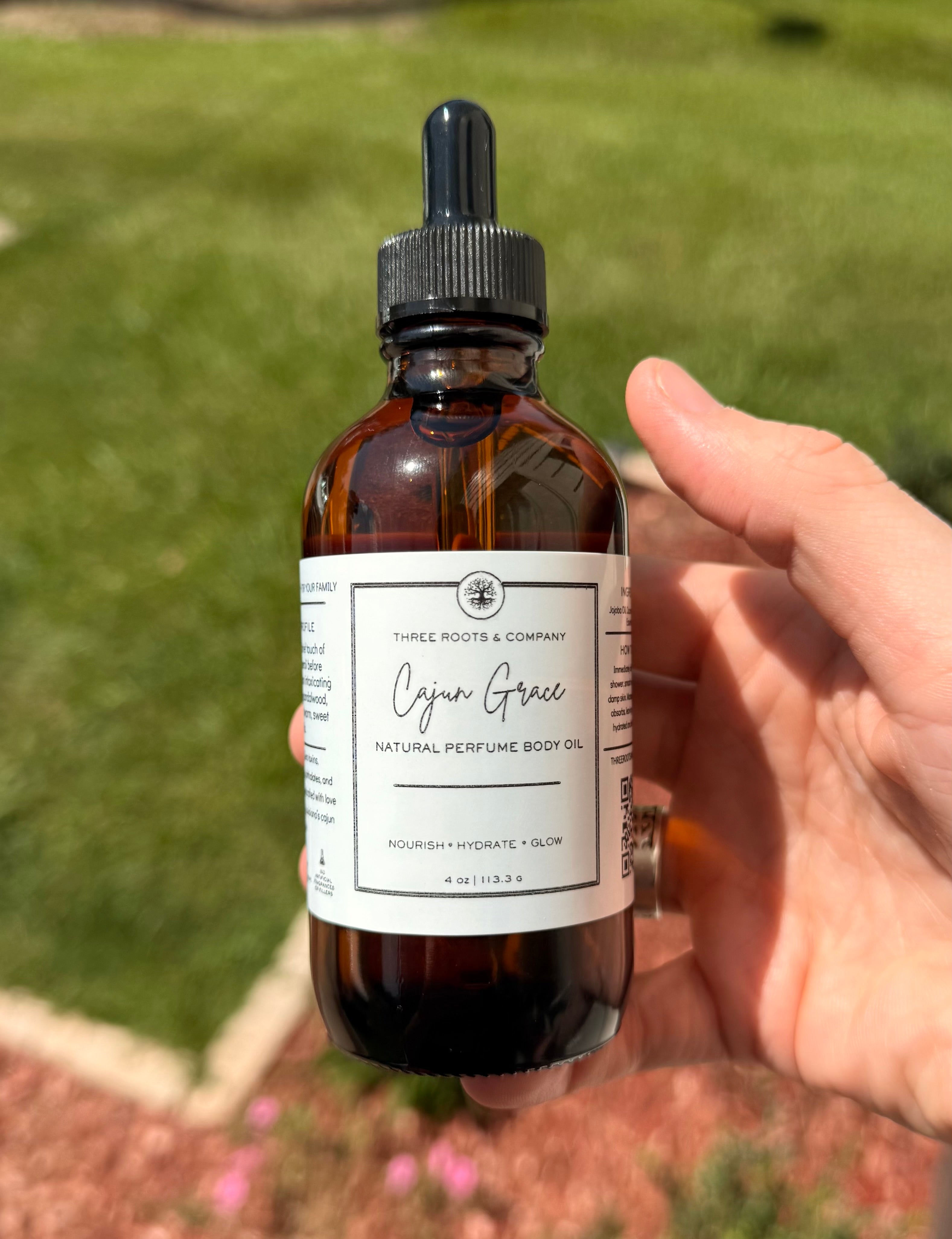 Natural Perfume Oil - Cajun Grace - Body Oil -  4oz dropper bottle